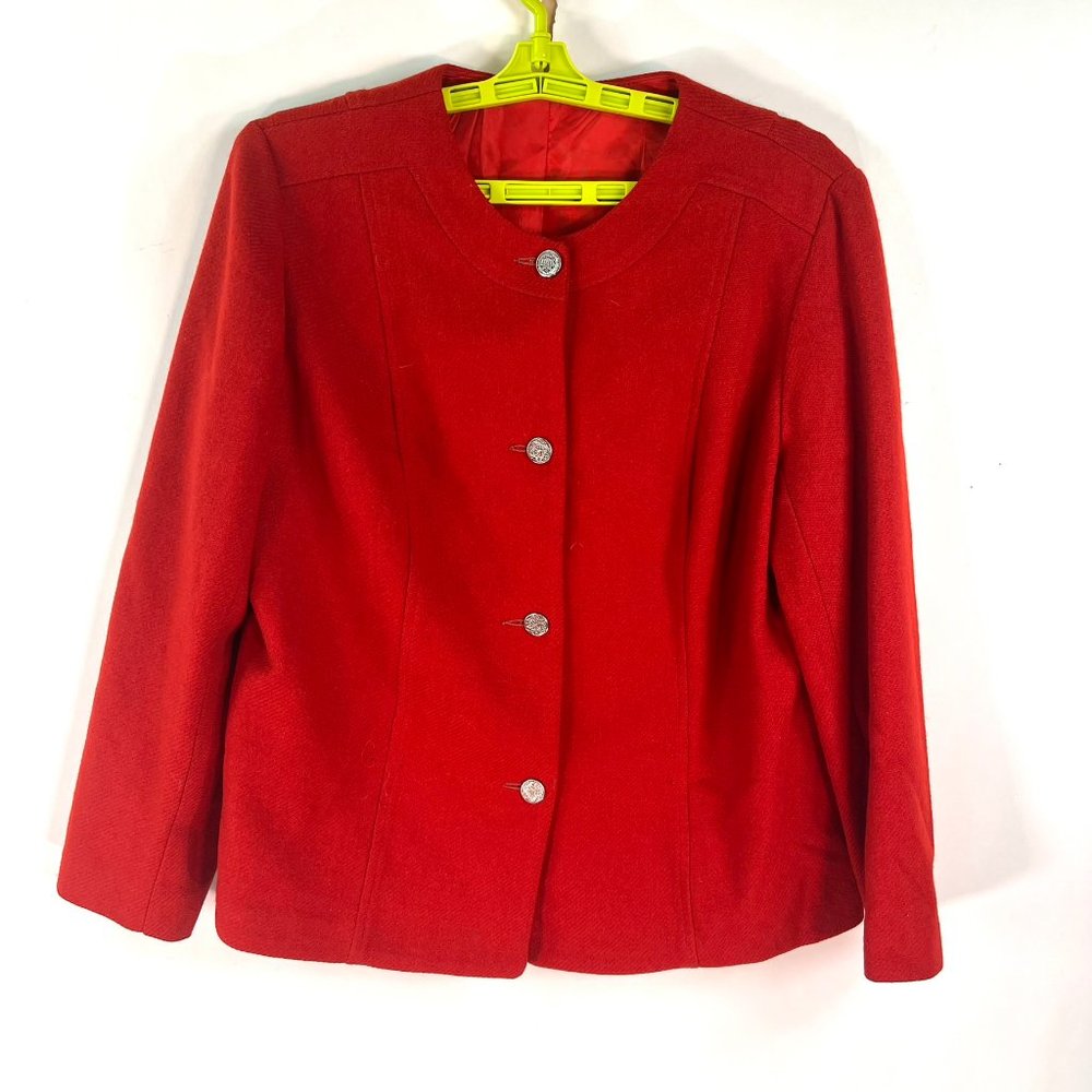 Junior House Cardigan Sweater Jacket JR Size L Red Vintage